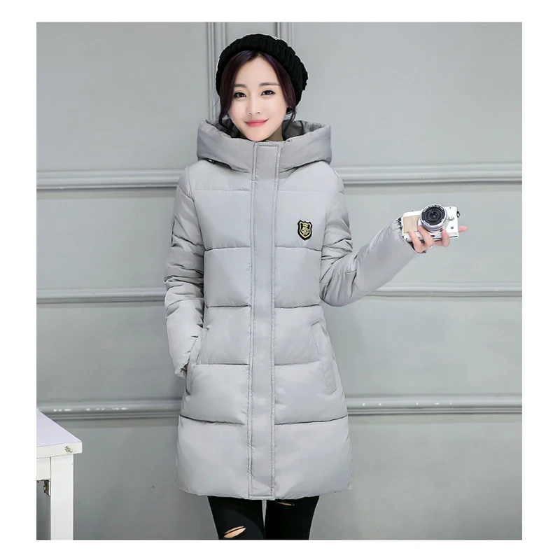 Новые женские парки Mujer 2018 Woma Invierno длинные однотонные куртки с капюшоном Большие