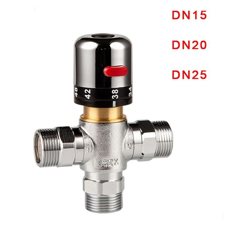 

3 Way Brass Male Thread Thermostatic Mixing Valve 1/2 DN15 DN20 DN25 Solar Water Heater Valve 3-Way Thermostatic Mixer Valve