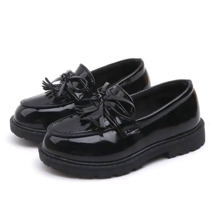 Новая брендовая весенне-Осенняя детская обувь из искусственной кожи для мальчиков и девочек, детские оксфорды с бахромой, брендовая обувь на плоской подошве с кисточками и бантом, размер 21-36