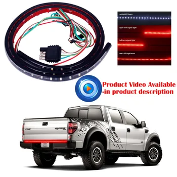 

1.2/1.5m Flexible LED Car Truck Tailgate Light Bar Red White 12V 72 LED Running Additional Brake Reverse Signal Rear Strip Lamps