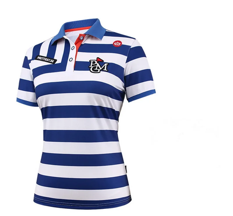 Golf Clothing High End Women's Sport Short Sleeve T shirt Stripe