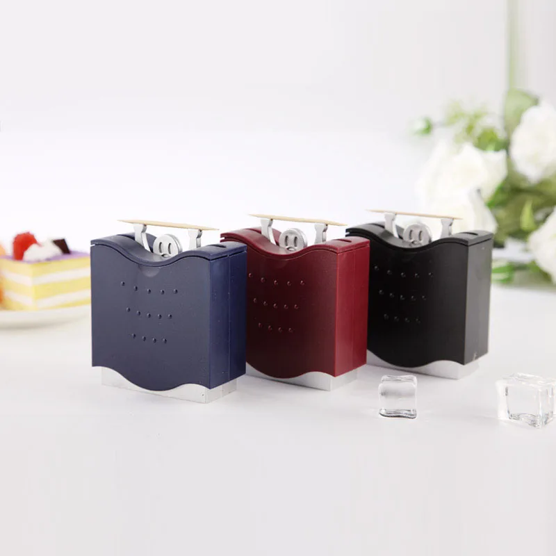 

New Arrival 1pcs Creative Plastic Automatic Toothpick tube Holders Toothpick Box Dispenser Bucket Home Party Accessories 3x3.5in