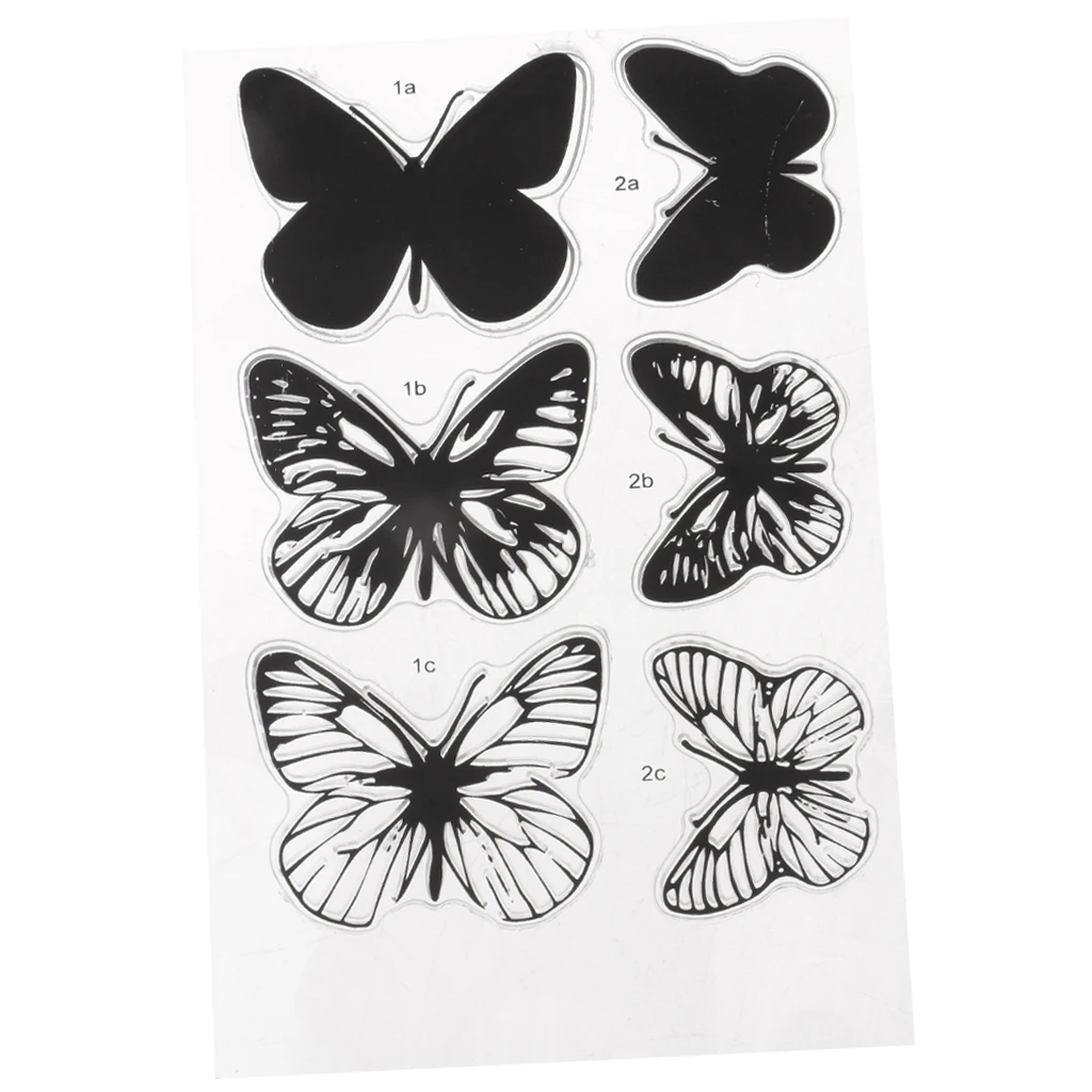 Butterfly Transparent Silicone Stamp Clear Stamps Embossing Stamp Seals for DIY Scrapbooking Card Diary Making Craft Stamps