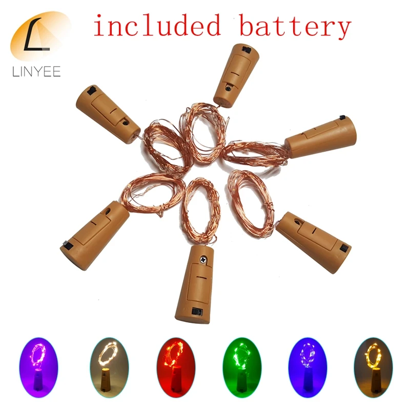 

LED String Light Cork Shaped Silver Wire String 2M 20 LEDs Holiday Outdoor Fairy Lights For Christmas Party Wedding Decoration