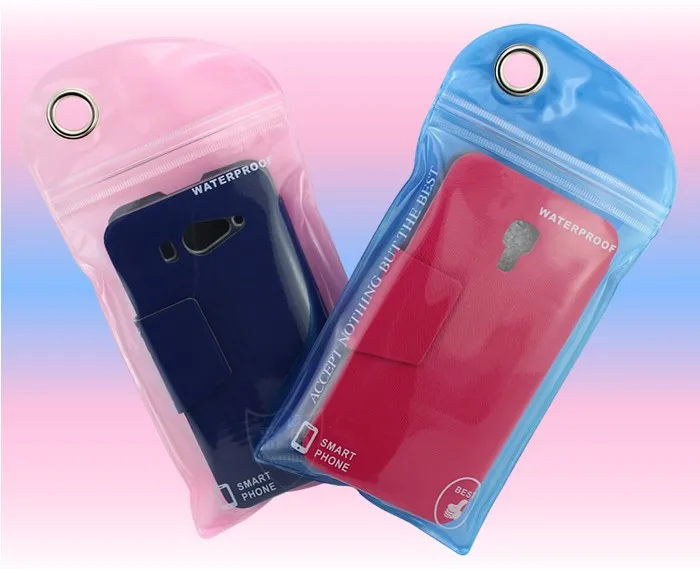 100 шт/партия(12*22 см) цвет случайный пластиковый пудинг водонепроницаемый мешок для хранения мобильного телефона сотового хорошего качества подводный мешок
