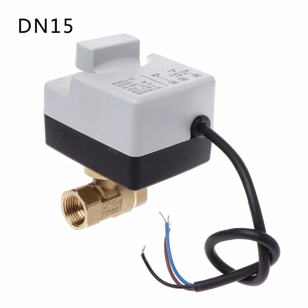 AC220V DN15 DN20 DN25 2 способа 3 провода латунный моторизованный шаровой клапан