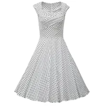 2017 Fashion Retro Dress Polka Dot Rockabilly Dress Summer Style Women Robe Vintage Short Sleeve Audrey Hepburn Dress 7 Colos