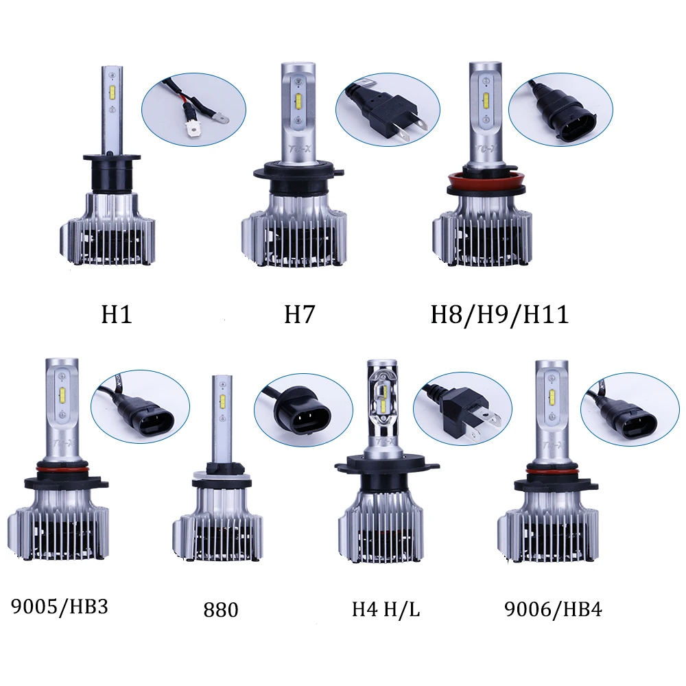 TC X Компактные led лампочки h4 h7 светодиодные лампы для авто H4 H7 H8 H9 H11 9003 9005 9006 880 H27 H1