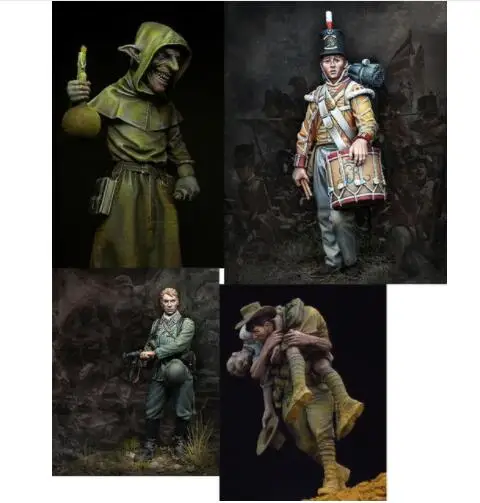 

Unpainted Kit 1/24 75mm Sergeant and Goblin Resin Figure miniature garage kit
