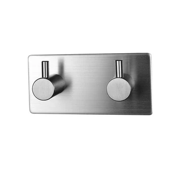 

Adhesive Stainless Steel Towel Hanger Family Robe Hats Bag Key Adhesive Wall Hooks for Kitchen Bathroom