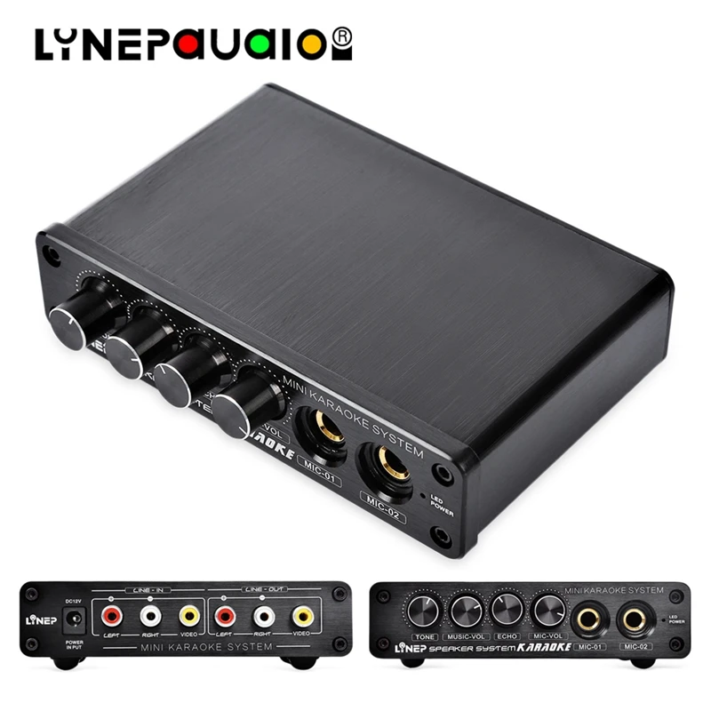 HFES Lynepauaio Karaoke Tv/Mobile Dual-Microphone Mini Karaoke Mixing Console Which Supports Moving-Coil Microphone Input, And