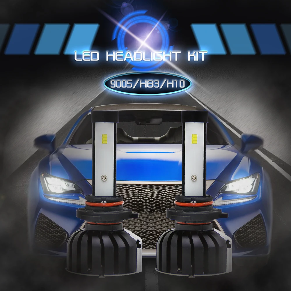 1 пара LS01 F7 светодиодный H10/HB3/9005 Автомобильные 8000LM Фары Светильник ing 6000K