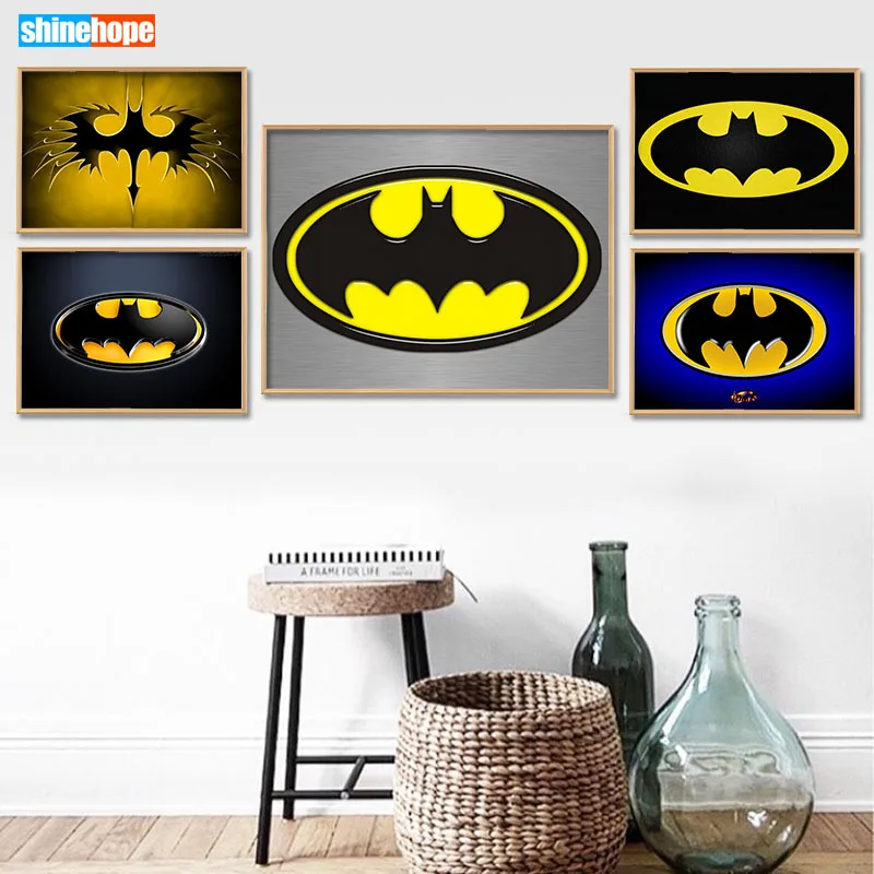 

Batman Logo Poster Custom Canvas Poster Art Home Decoration Cloth Fabric Wall Poster Print Silk Fabric 30X45cm,40X60cm