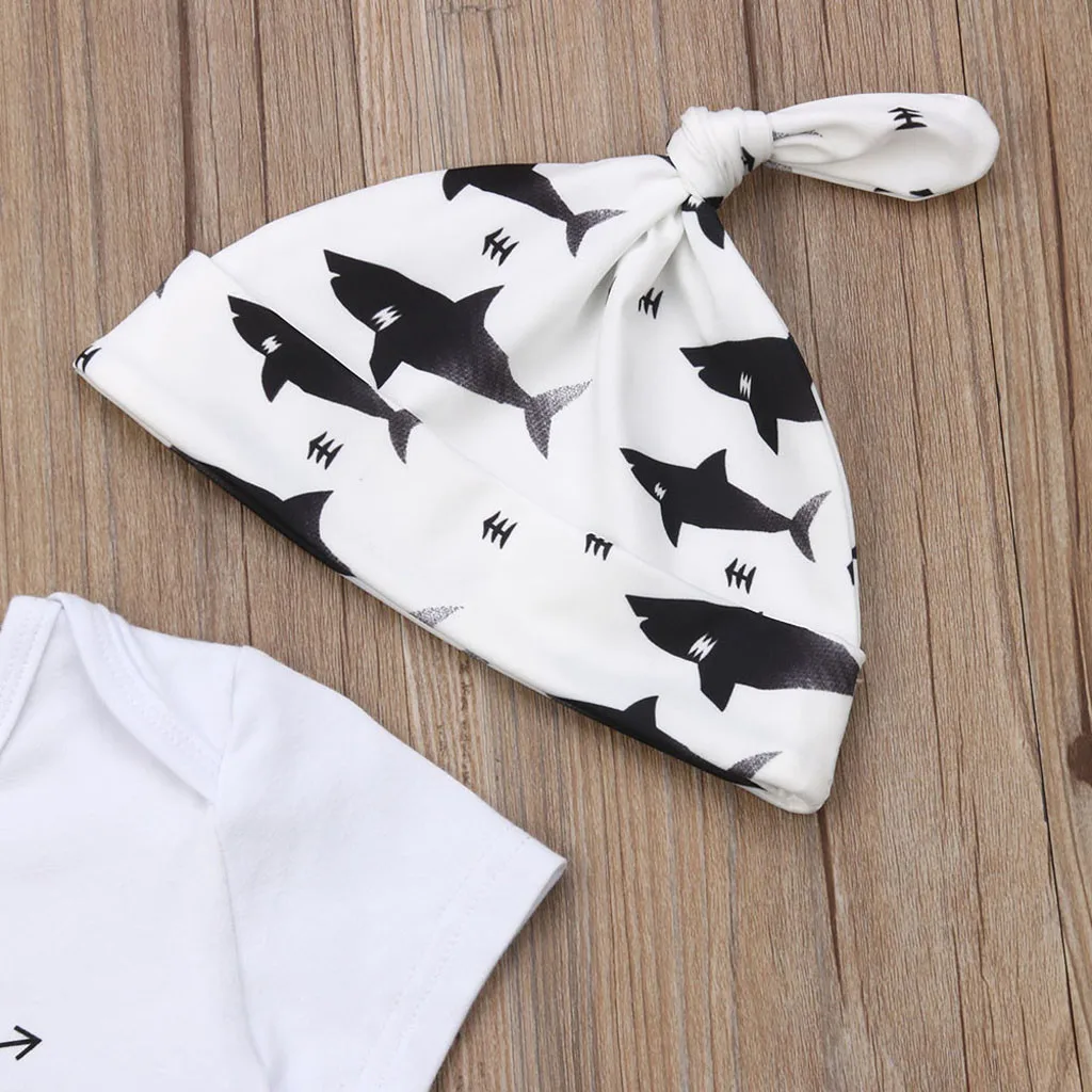 SAGACE/Одежда для новорожденных мальчиков футболка с принтом букв+ штаны+ шапка, комплект хлопковой одежды для малышей хлопковая одежда для маленьких мальчиков, летняя одежда