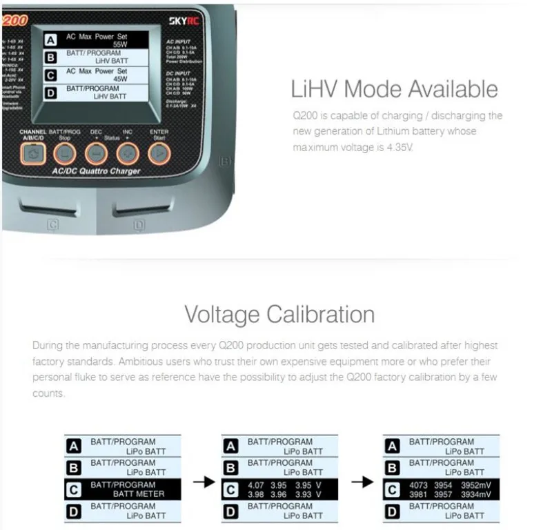 SkyRC Q200 QUATTRO AC/DC 2X100 Вт 2X50 Вт Smart Lipo батарея баланс зарядное устройство Dis зарядное устройство для RC моделей дистанционное управление игрушки часть