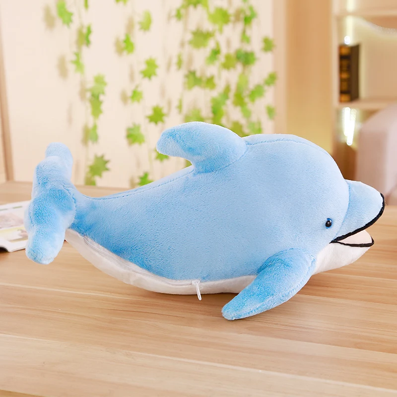 Miaoowa 45cm Kawaii Soft Dolphin Plush Toys Dolls Stuffed Lovely Animal Nap Pillow Creative Kids Toy Valentine's Gift for Girls