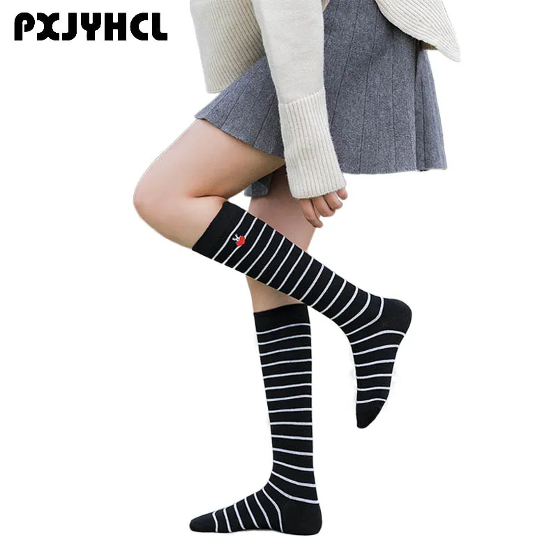 Women Triple Stripe Tube Dresses Over the Knee High Socks Anime Cosplay Cosplay Props