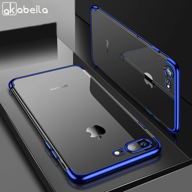 Case For Iphone X XR XS Max Cases Silicone Plating Edge Cover For Iphone 8 7 6 6s Plus Cover For Iphone 5s SE 5 10 Fundas Coque