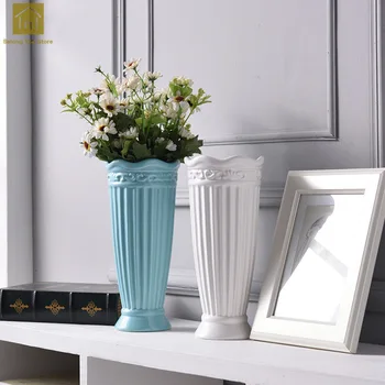 

White Ceramic Vase Decoration Home Crafts Decor Flower Vase Roman Column Decor Creative Gift Nordic Home Vase Table QAB104