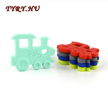 

10PC Train Teether Pacifier Chain Materials BPA Free Food Grade Silicone for Baby Teething Necklace Pendant Toy Gifts