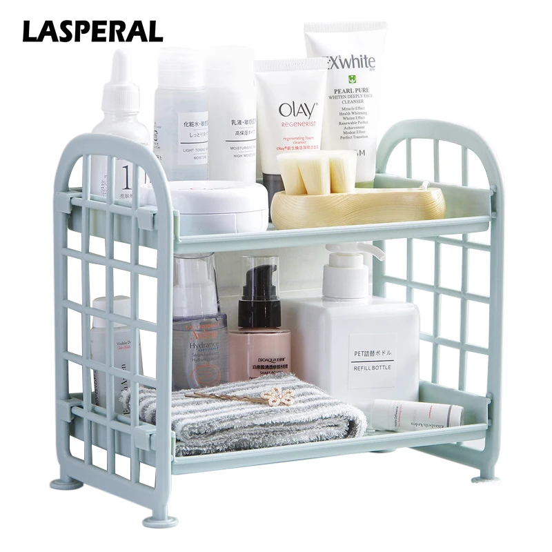 Lasperal Multifunction Double Layer Sundries Storage Holder & Rack for