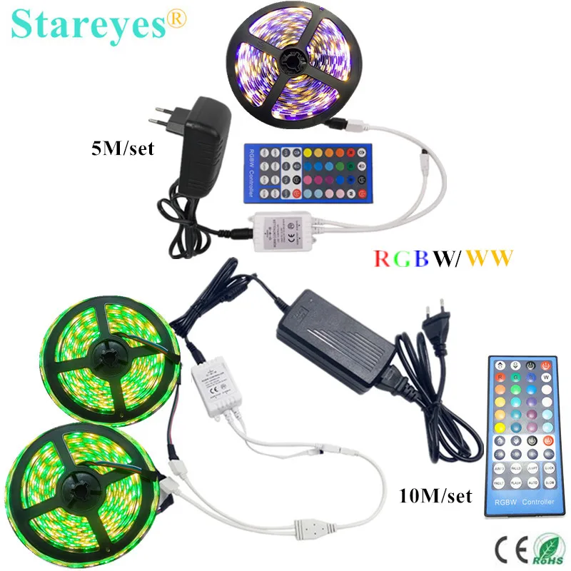 Водонепроницаемая светодиодная лента SMD 5050 RGBW RGBWW IP20 IP65 5 м 10 1 комплект|case for 7 inch