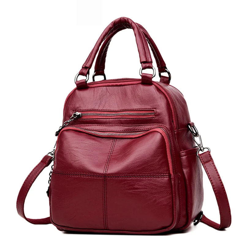 

2019New Fashion Woman Backpack Leather Brands Female Backpacks High Quality Schoolbag Backpack Elegant Mochilas Escolar Feminina