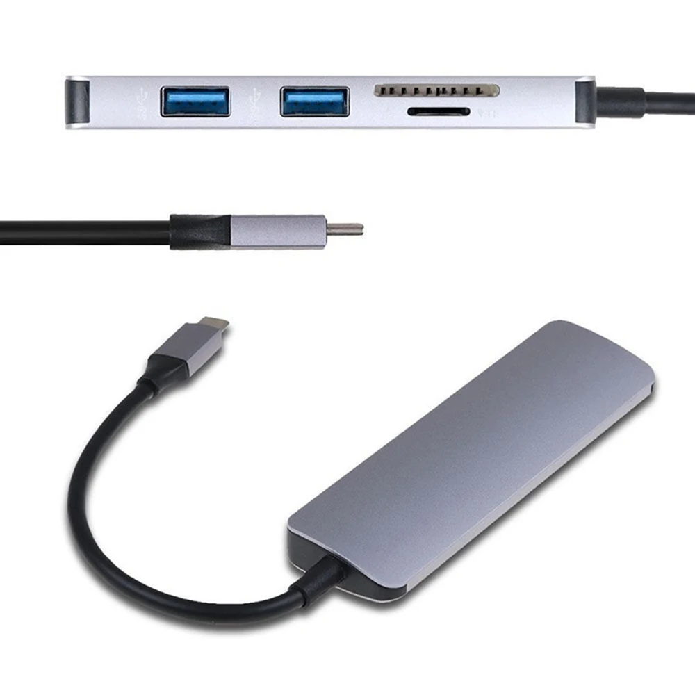 5 в 1 USB C USB-C 3,0 к HDMI SD TF кард-ридер 2* USB A 3,0 адаптер конвертер кабель для MacBook samsung и т. д. type C USB 3,0 концентратор