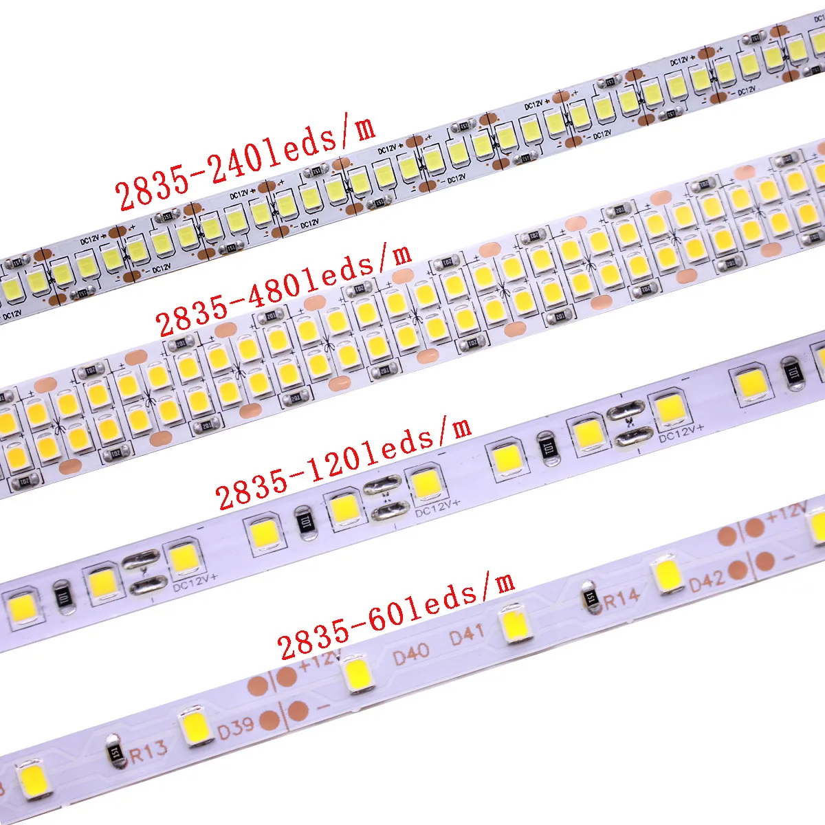 LED Strip 2835 SMD 240LEDs/m 5M 300/600/1200 Leds DC12V High Bright Flexible LED Rope Ribbon Tape Light Warm White / Cold White