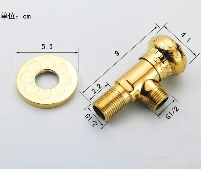 Высокое качество 1/" мужской х 1/" латунь ванной угловой клапан золотой отделкой заполнение клапаны аксессуары для ванной комнаты HJ-1278