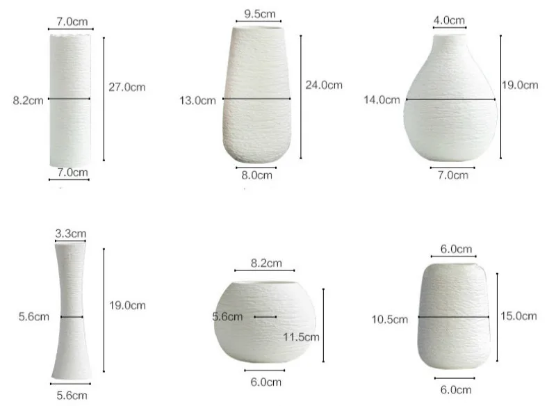 Простая белая керамическая ваза, креативная домашняя настольная декоративная керамическая ваза, классическая офисная декоративная ваза, свадебные украшения G