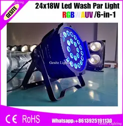 Бесплатная доставка 2 шт./лот Dmx Rgbaw этап 24x18 Вт 6в1 Rgbwa Uv Dj Led Par свет