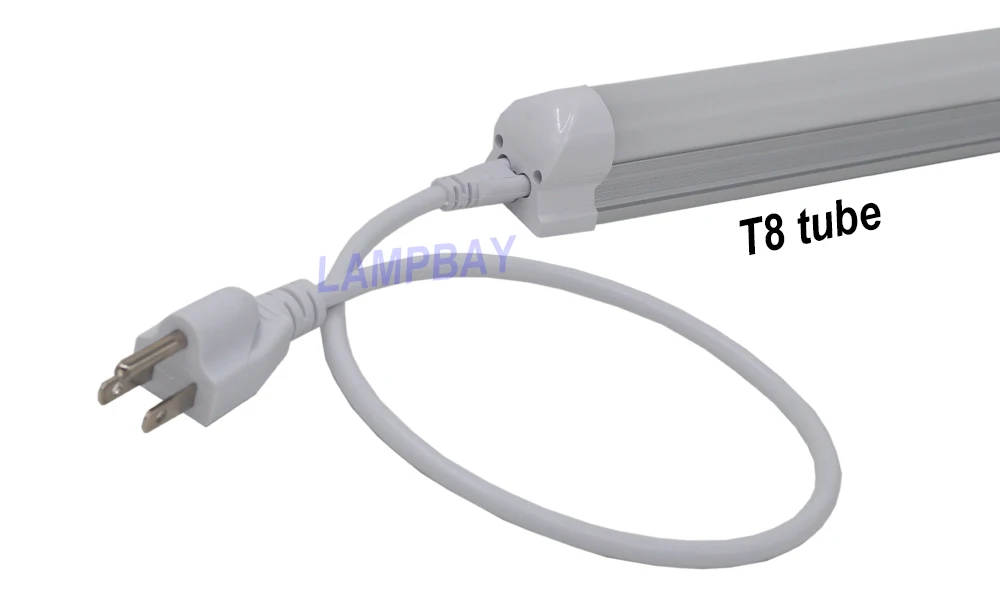 4-200pcs T5 T8 US Plug Cable 50cm 100cm 200cm 3