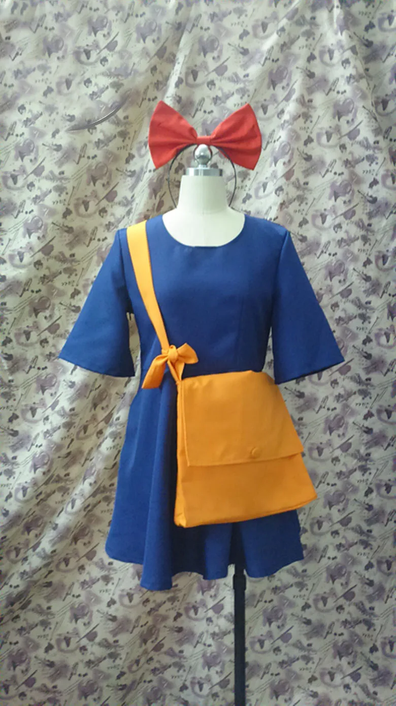 New Kiki's Delivery Service Kiki Dress Cosplay dress +headwear+ bag