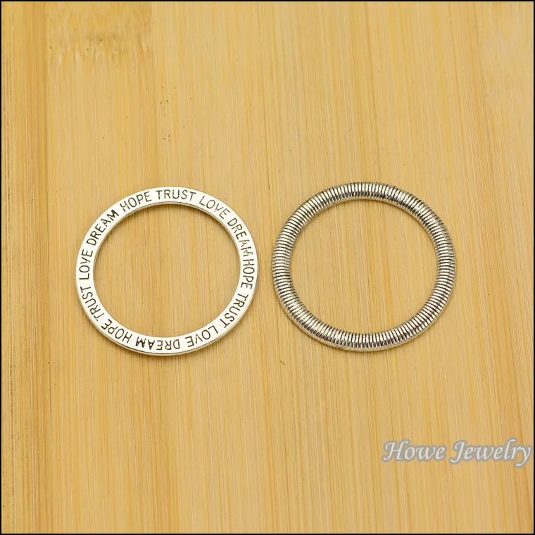 

35 pcs Vintage Charms Circle Pendant Antique silver Fit Bracelets Necklace DIY Metal Jewelry Making