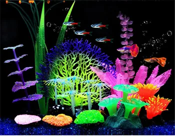 

HONGYI 1 piece aquarium landscaping fish tank decoration simulated water grass coral crafts ornaments fake water grass