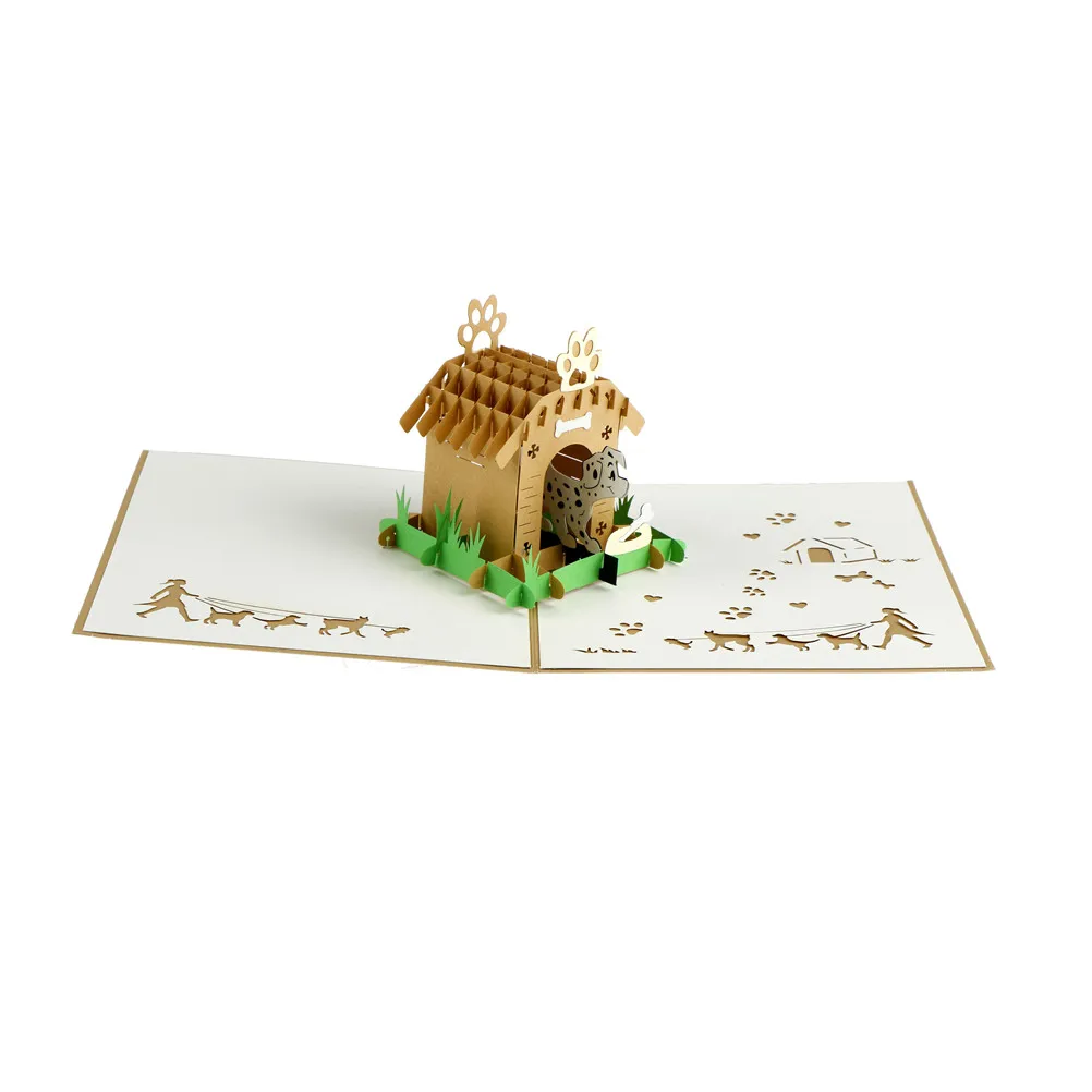 Vintage 3D handmade hollow pop up laser cut creative postcards for birthday Animal Pet dog greeting Cards with envelopes|Cards & Invitations| - AliExpress