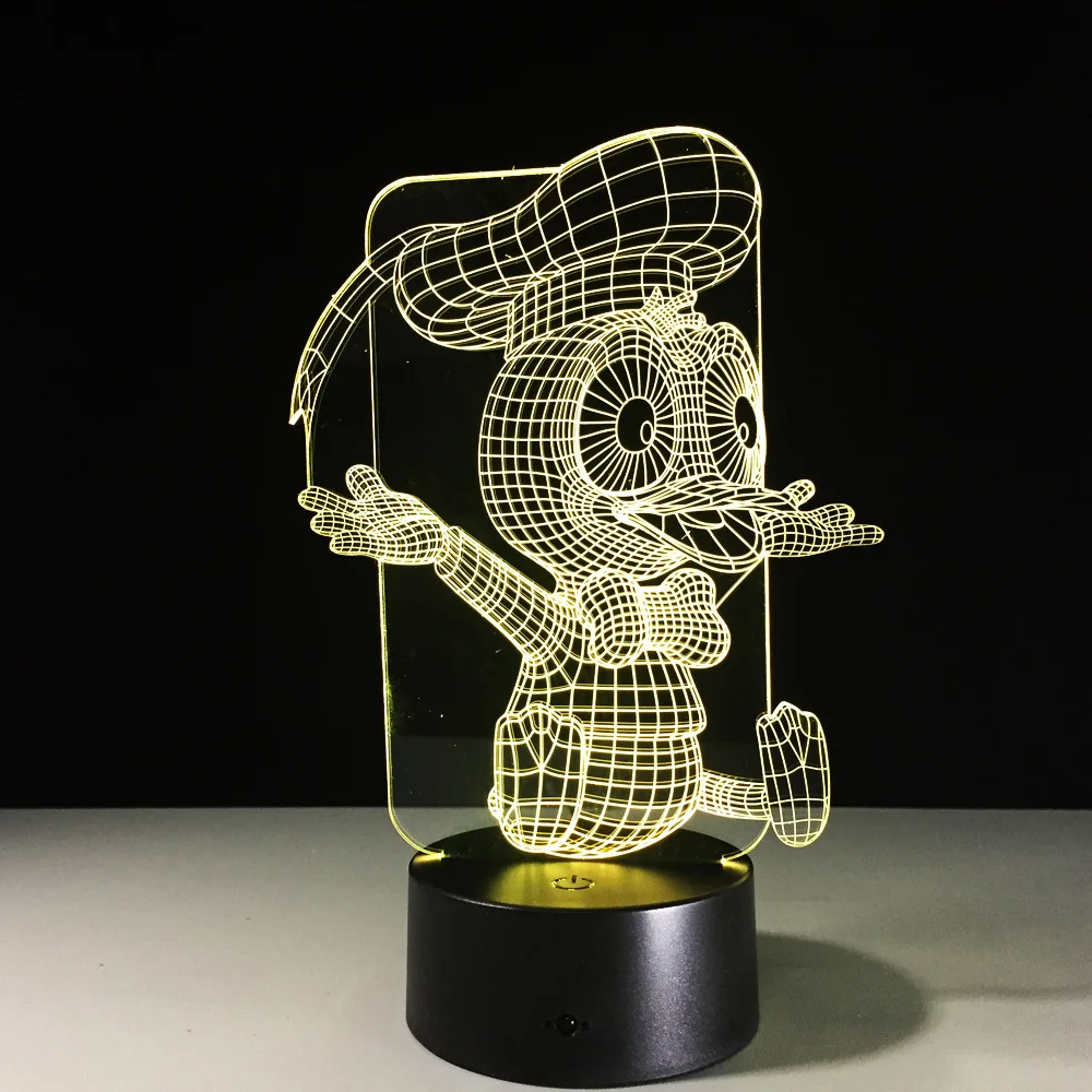 Innenbeleuchtung Nachtlicht 7 Farbe Ente Lampe 3D Visuelle Led