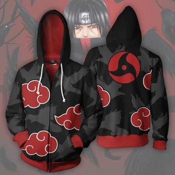 

NARUTO Akatsuki Pain Cosplay Costumes NARUTO Akatsuki Hoodies 3D printed zip-up hoodies for men and women sport Sweatshirts