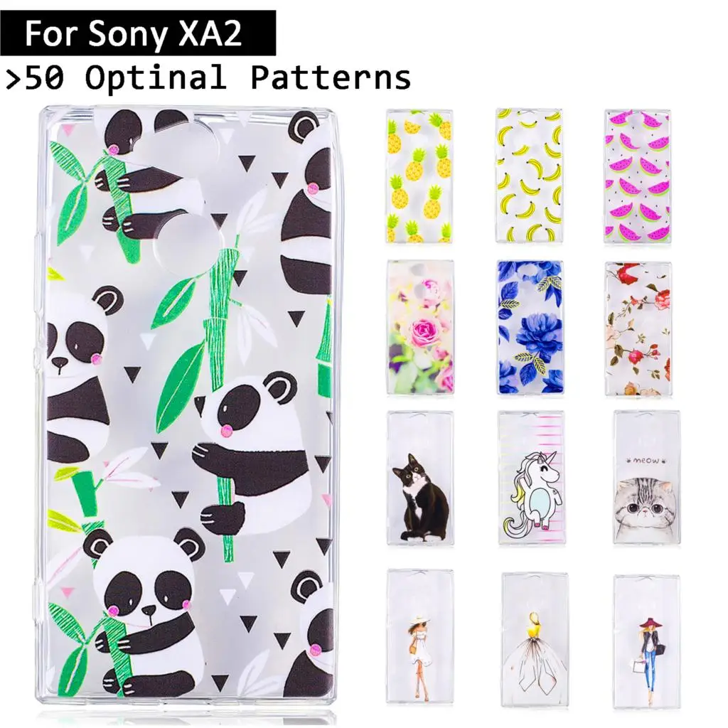 Case For Sony Xperia XA2 XA 2 Transparent Protective Print Cover SonyXA2 mobile phone shells Coque fundas Soft TPU Cases |
