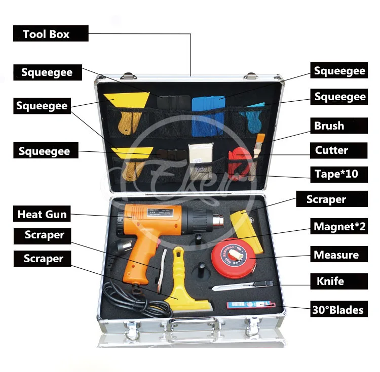 28PCS Car Wrapping Tools Set/Cutter/Car Wrap Heat Gun/Blades/Scraper/Squeegee Magnet Holder/Gloves/Knife Handle Scraper | Автомобили и