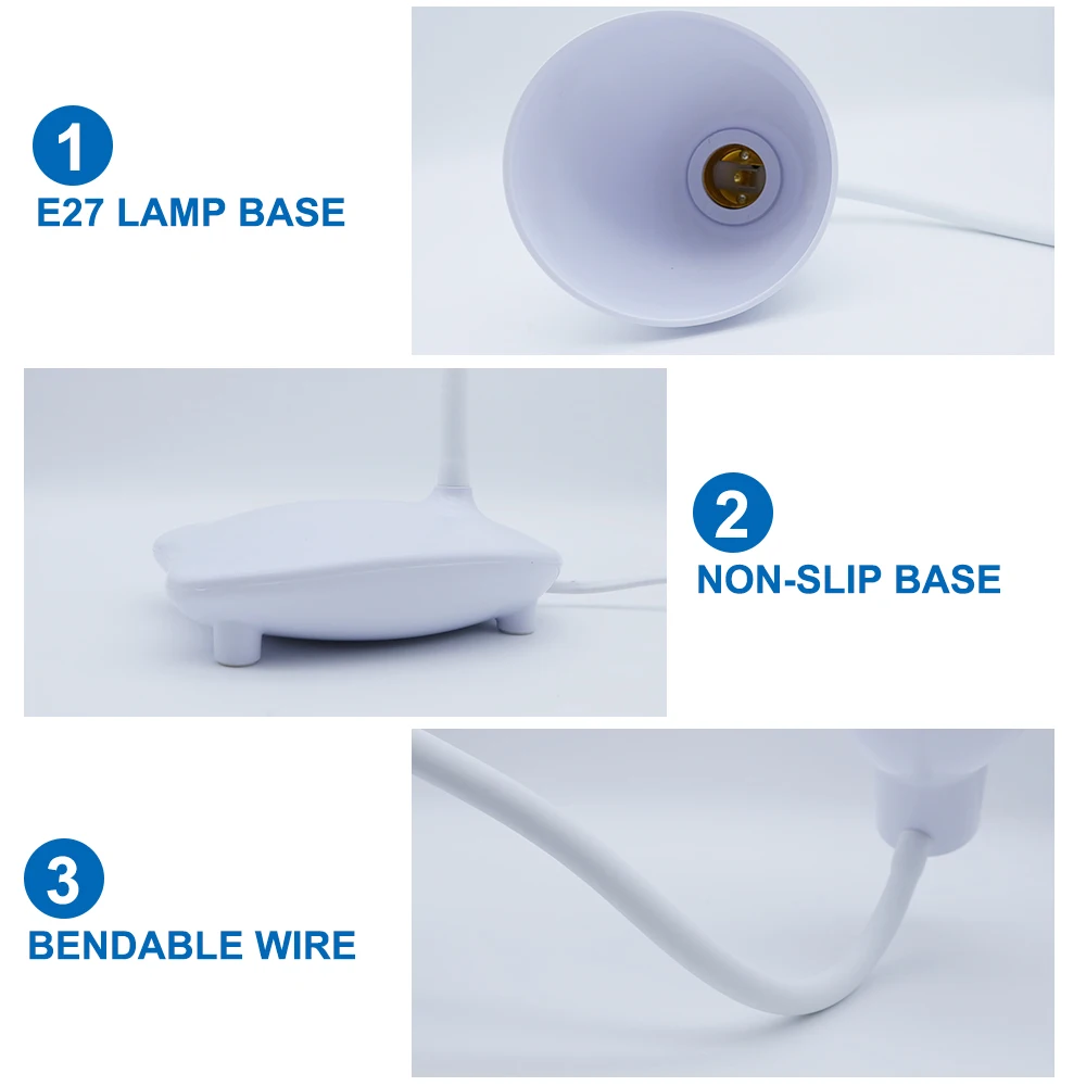  Desk Lamp with on/off switch EU/US Plug flexible table Lamp For Home Office Study Reading Light