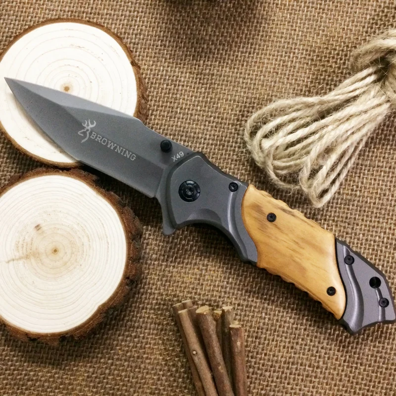 Free shipping Folding Knife 440C Titanium Coating Blade Pocket Survival Knifes Hunting Tactical Camping Knives Outdoor Tools