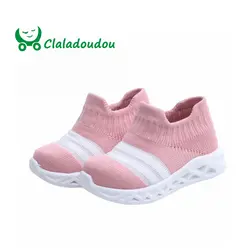 Claladoudou/12-14 см, весна 2019, Модная вязаная обувь для младенцев, дышащие кроссовки для маленьких мальчиков и девочек, обувь для маленьких девочек