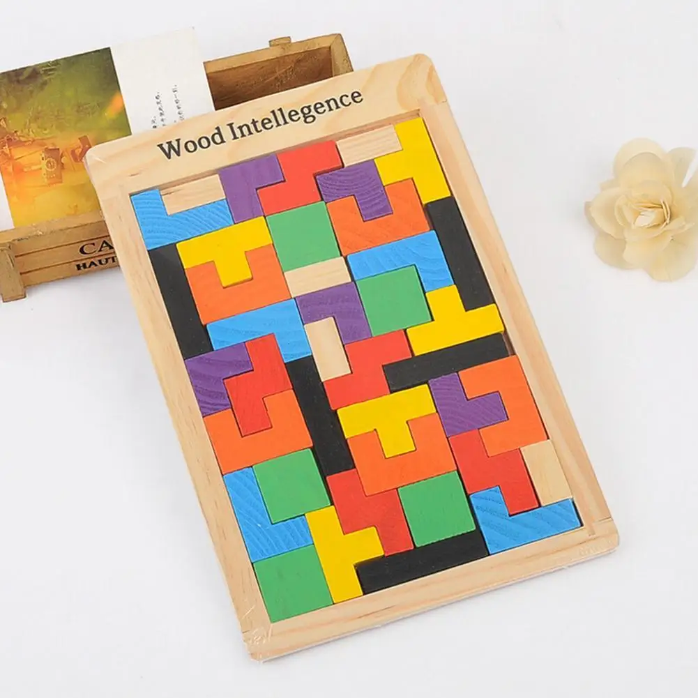 Красочные деревянные интеллект Tangram головоломка игрушки тетрис игра дошкольного волшебства интеллектуальная развивающая игрушка подарок