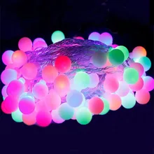 Праздник 10 м светодиодный струны 80 светодиодный шар AC220V наружные огни Свадебный сад вечерние декорационные светодиодные светильники строка