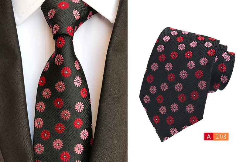 Горошек полоса цветок Для мужчин галстук моды полиэстер шелк жаккард высокого викторианской галстук Бизнес Повседневное с галстуком
