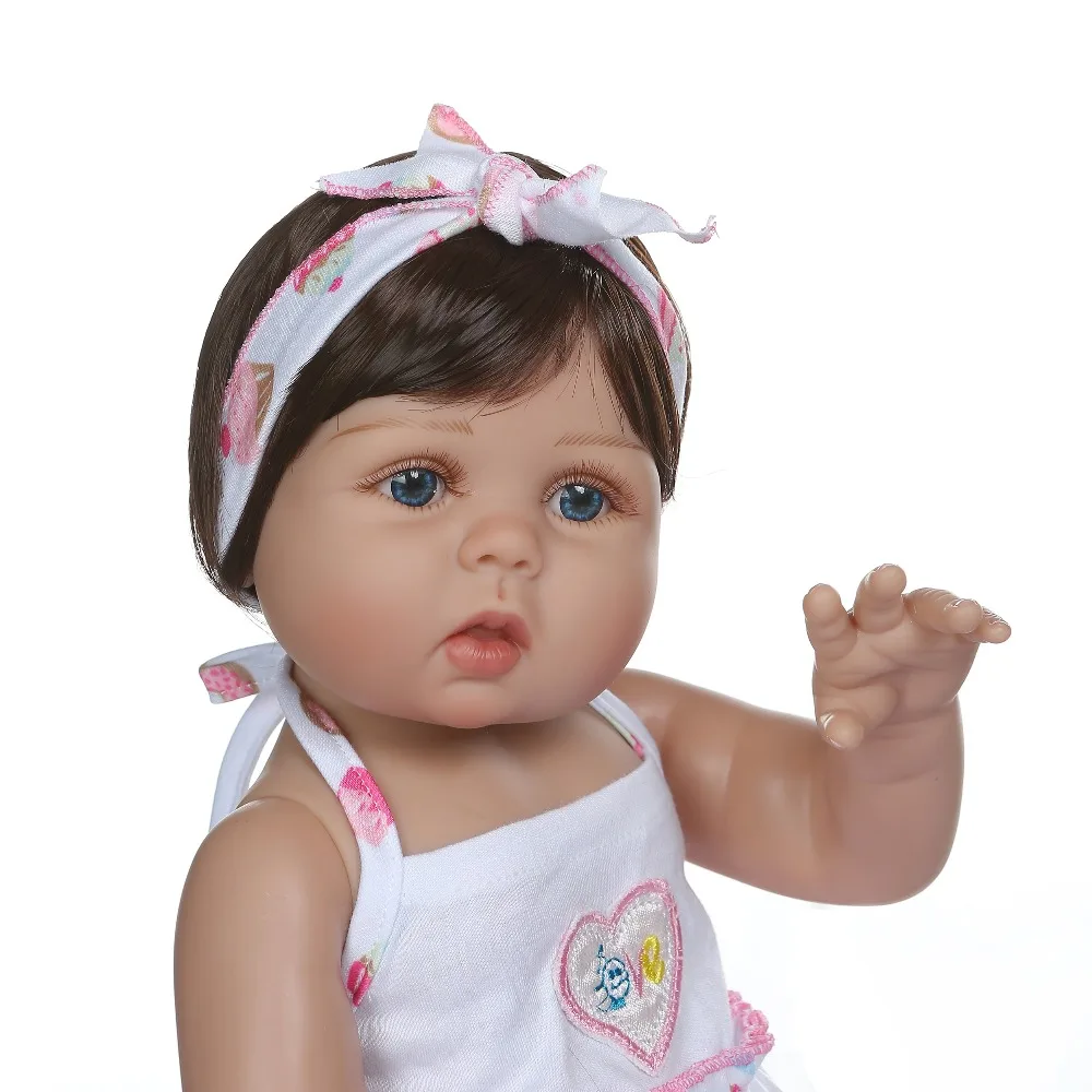 Npkколлекция 47 см кукла для новорожденного ребенка кукла для новорожденной девочки в загорелой коже силиконовая игрушка для ванны куклы Xmas Gfit