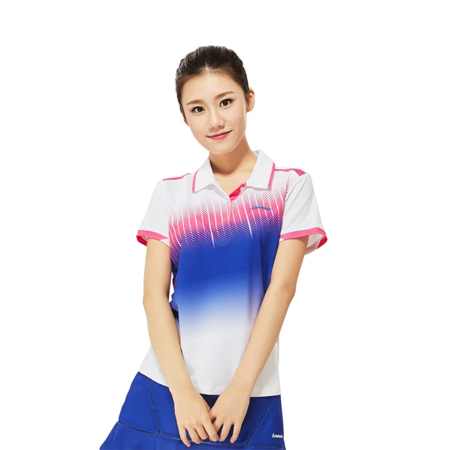 2017 KAWASAKI White Polo T-Shirt for Women Quick Dry Badminton Tennis Fitness T Shirts Short Sleeve Sportswear ST-172011 1