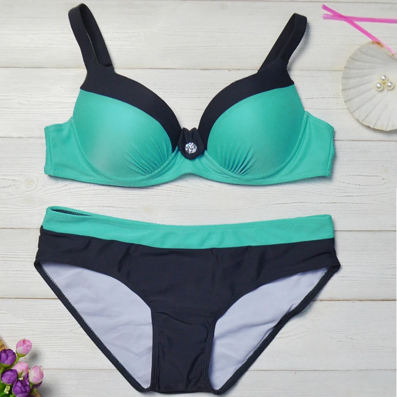 Bikinis 2018 Mujer New Plus Size Swimwear Women Swimsuit Female Separate Women Swim Suit Women Two Piece Swimsuit Bikini Set WA